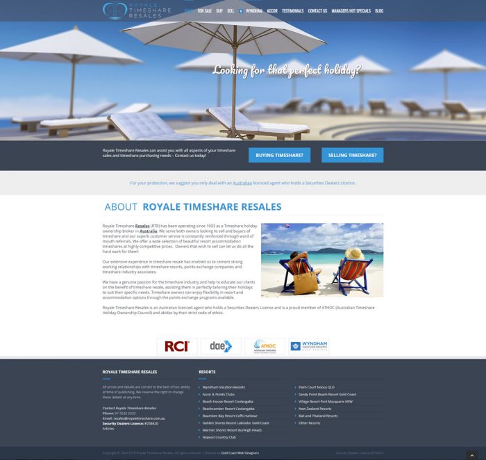 Royale Timeshare Resales Homepage