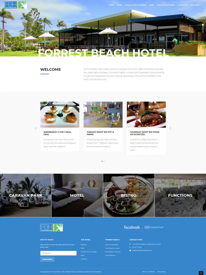The Forrest Beach Hotel Homepage