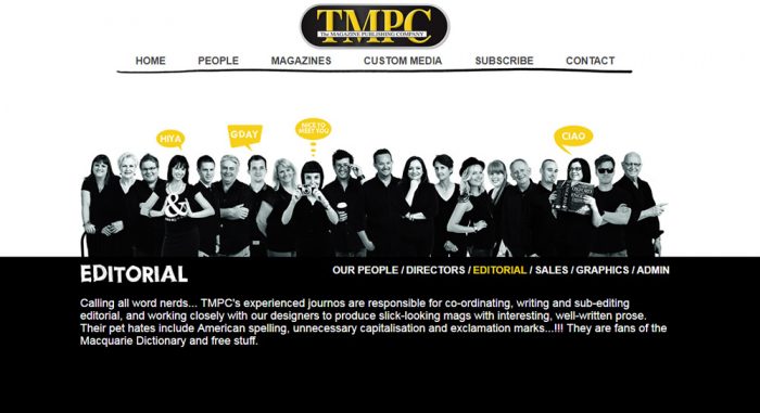 The Magazine Publishing Company (TMPC) People page