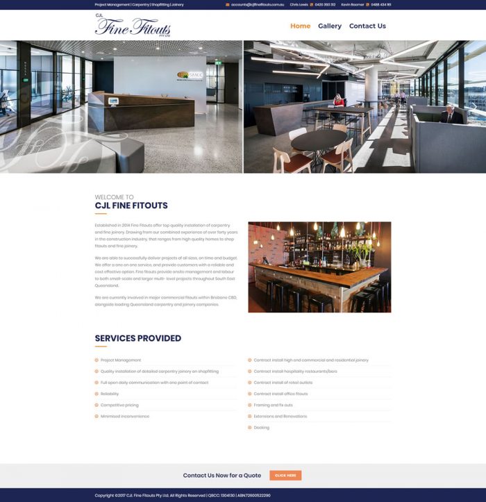 CJL Fine Fitouts Homepage